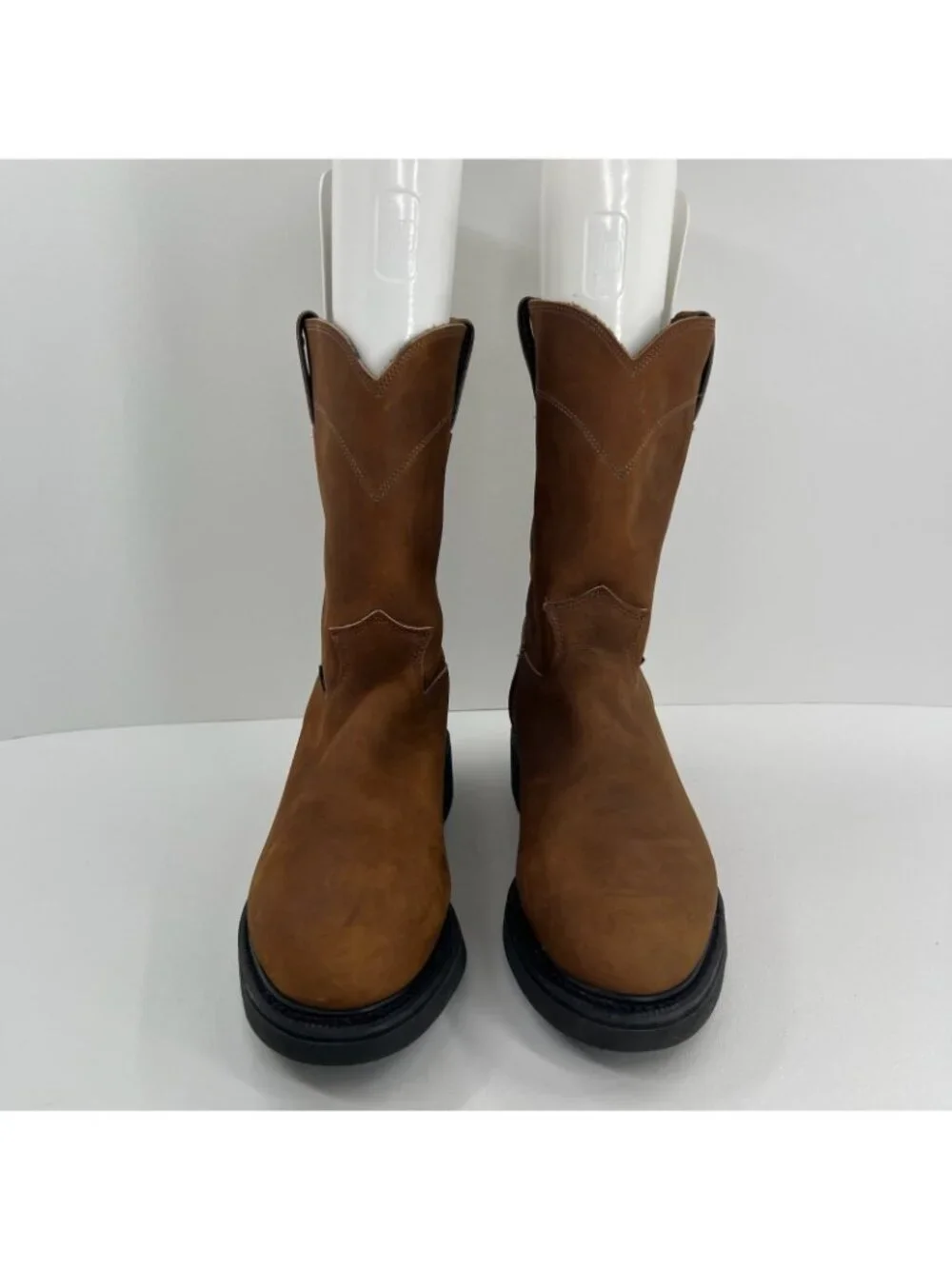 Justin Conductor 4760 Pull On Work Boots Mens 11 D Leather Slip Resistant Brown